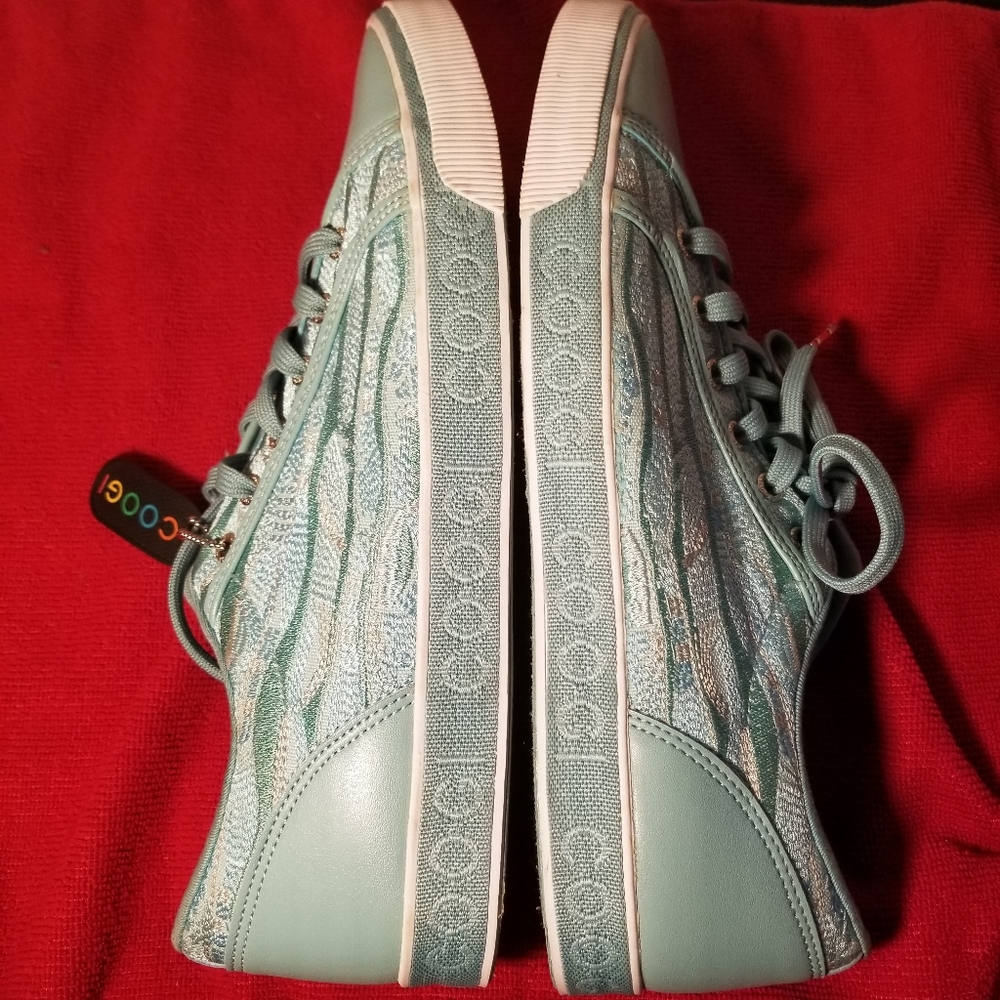 COOGI CWF017 sky blue knit casual sneakers - Picture 6 of 8